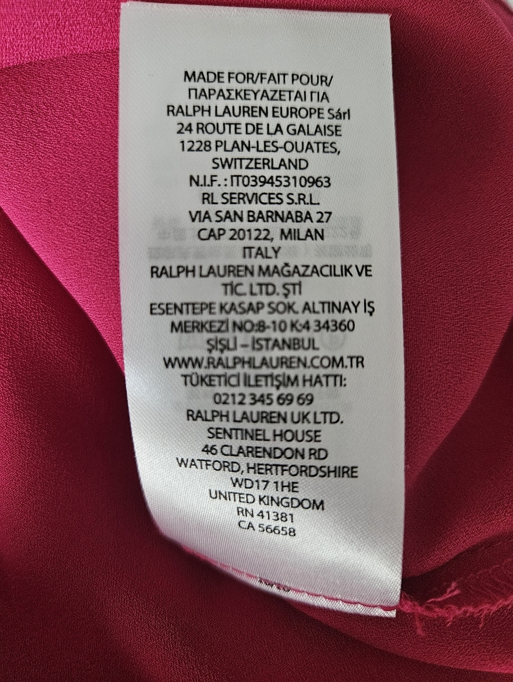 LAUREN RALPH LAUREN Pink Floral Georgette Ruffle Shift Dress | SZ 16 - Picture 7 of 9